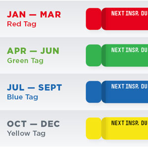 Coloured Inspection Tag