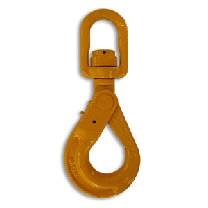 Grade 80 Swivel Self Locking Hook - Eye Yellow