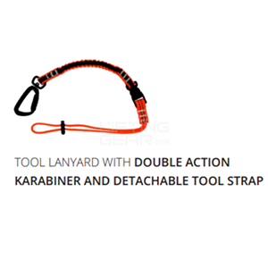 LINQ Tool Lanyard with Double Action Karabiner and Detachable Tool Strap